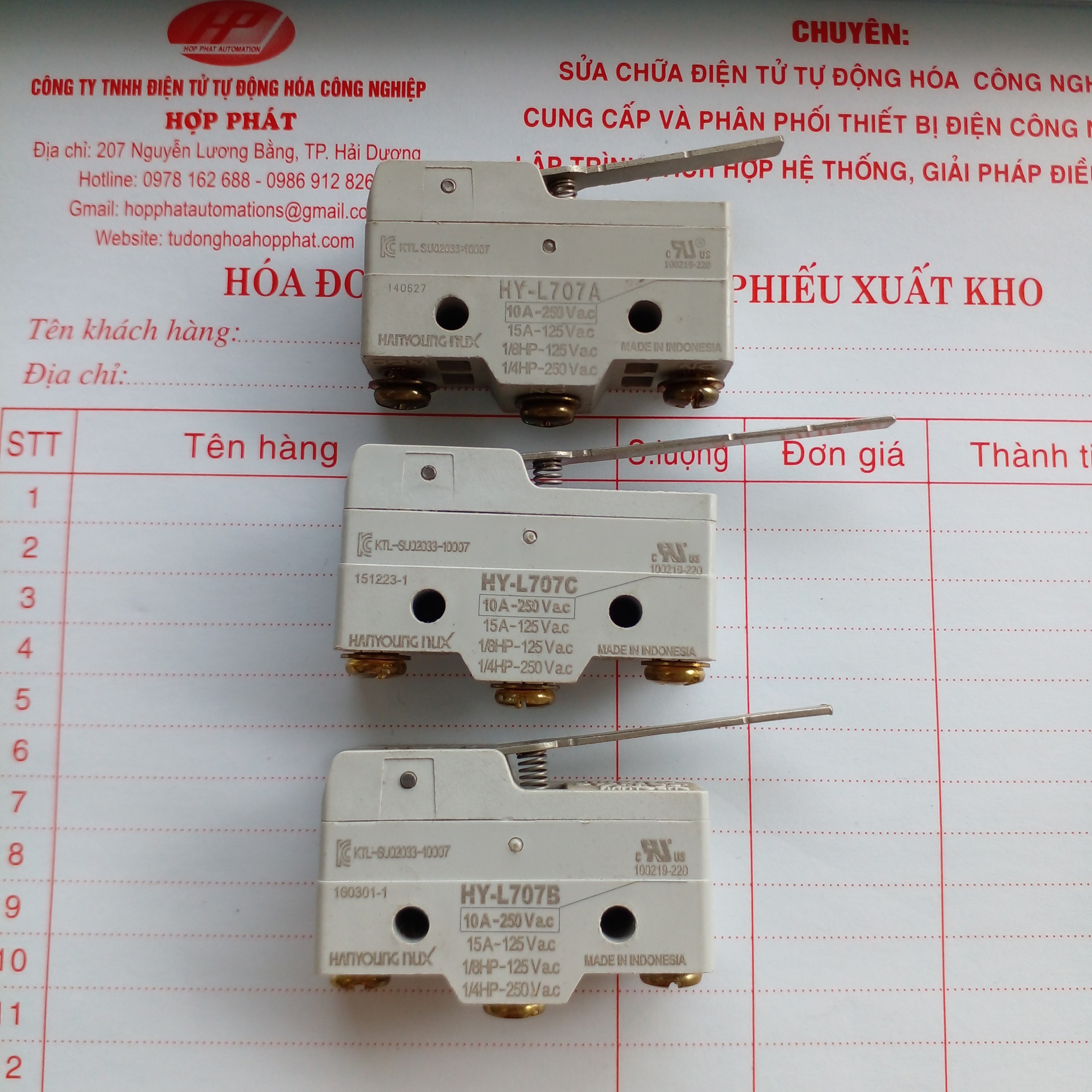 Hanyoung Công tắc hành trình HY-L707A, HY-L707B, HY-L707C