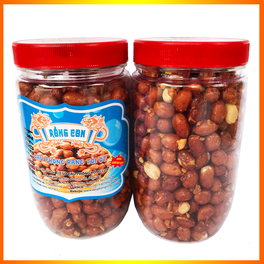 [HCM]Hộp Đậu Phộng Rang Tỏi Ớt 210gram Thương Hiệu Rồng Con- Đồ ăn vặt