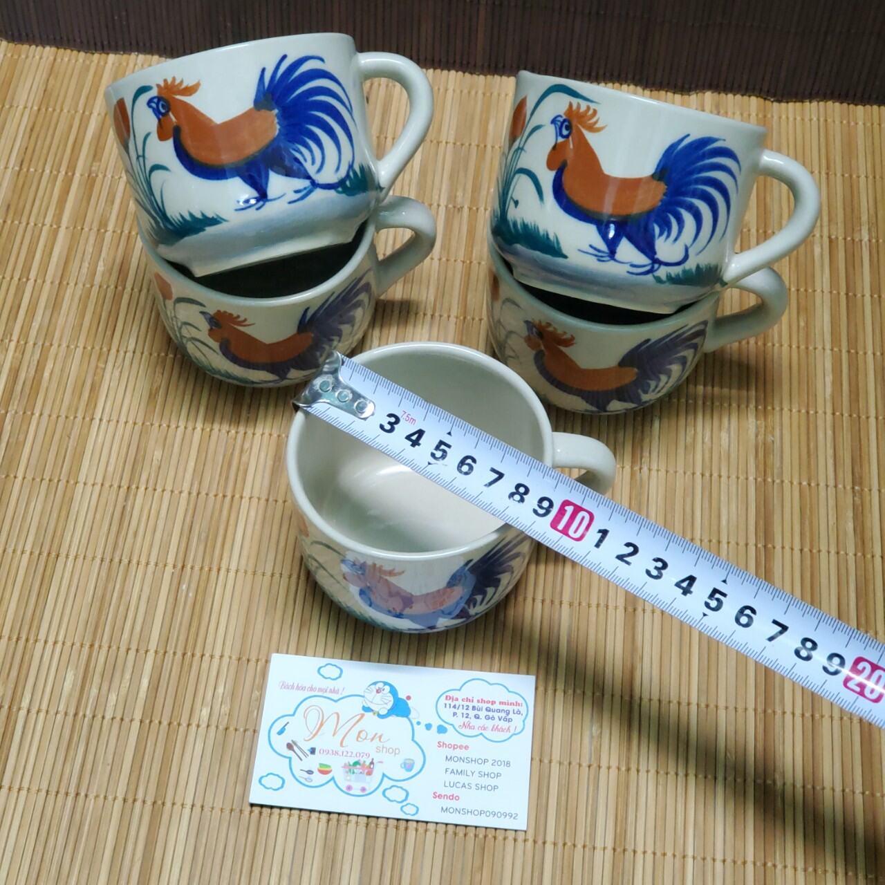 Combo tách + dĩa lót tách ☕ cà phê con gà