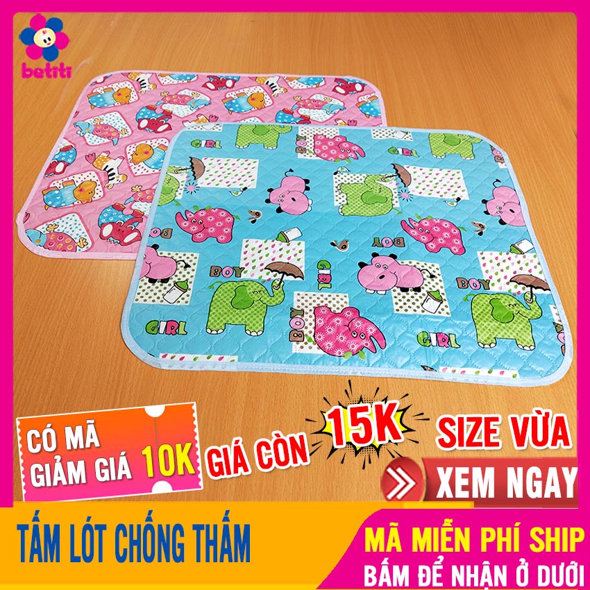 [Hoàn tiền 6%] Tấm Lót Chống Thấm Cho Bé 2 Lớp Size Vừa (40 x 45 cm) Êm Ái, Nằm Mát, Dày Dặn - Chiếu Lót Thay Bỉm, Tã/Tả, Lót Nôi, Chiếu Chống Thấm Cho Bé, Chiếu Nằm Cho Bé, Tấm Lót Nệm, Miếng Lót Sơ Sinh - Chiếu Lót Nhựa Bé