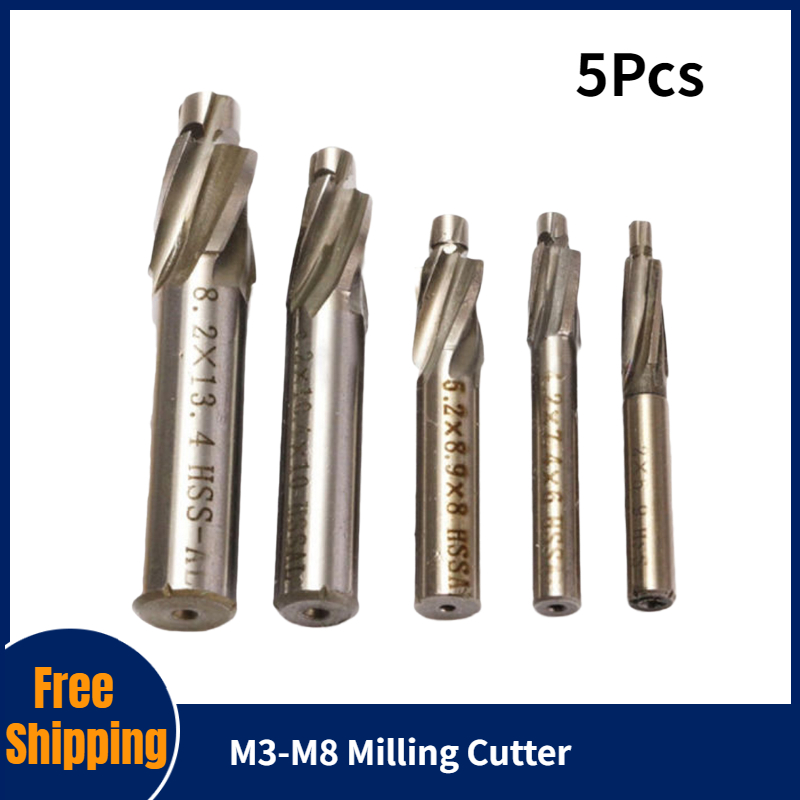 Dao Phay Comforhome 5 Chiếc/Bộ, Dao Phay M3-M8 4 Lưỡi