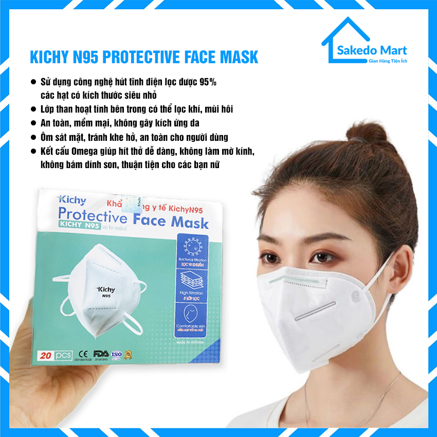 Khẩu trang y tế n95 sh08 năm lớp lọc khuẩn chống được 99% virus, vi khuẩn, chống bụi siêu mịn, khẩu trang chống khuẩn, khẩu trang y tế n95