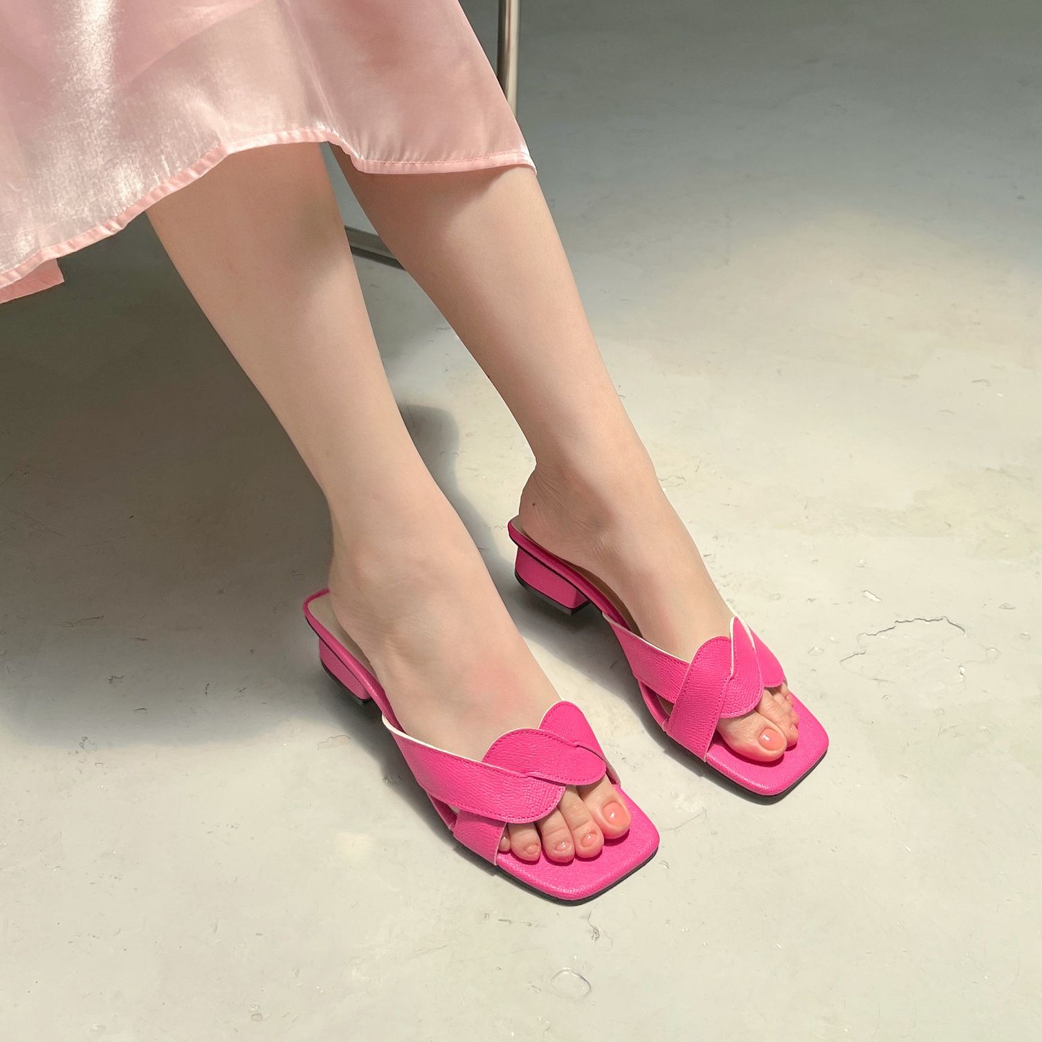 Olv - dép cerise wave slipper