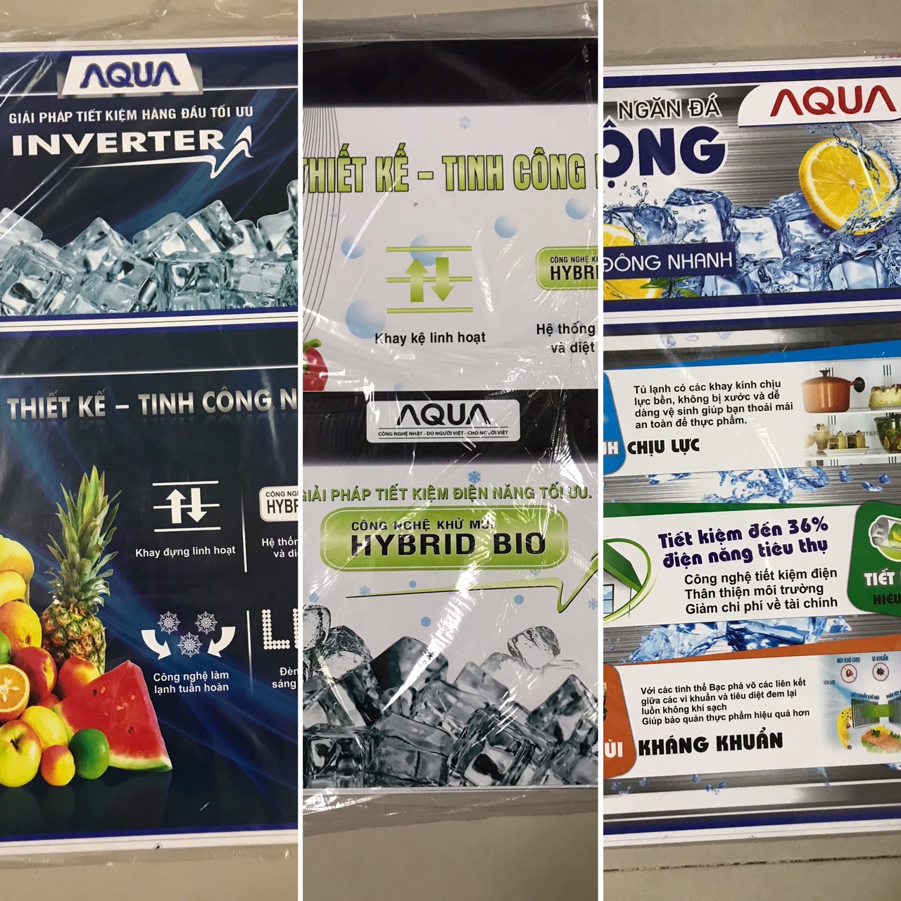 Combo 10 tem dán tủ lanh Aqua/ Com 10 miếng dán tủ lạnh Aqua