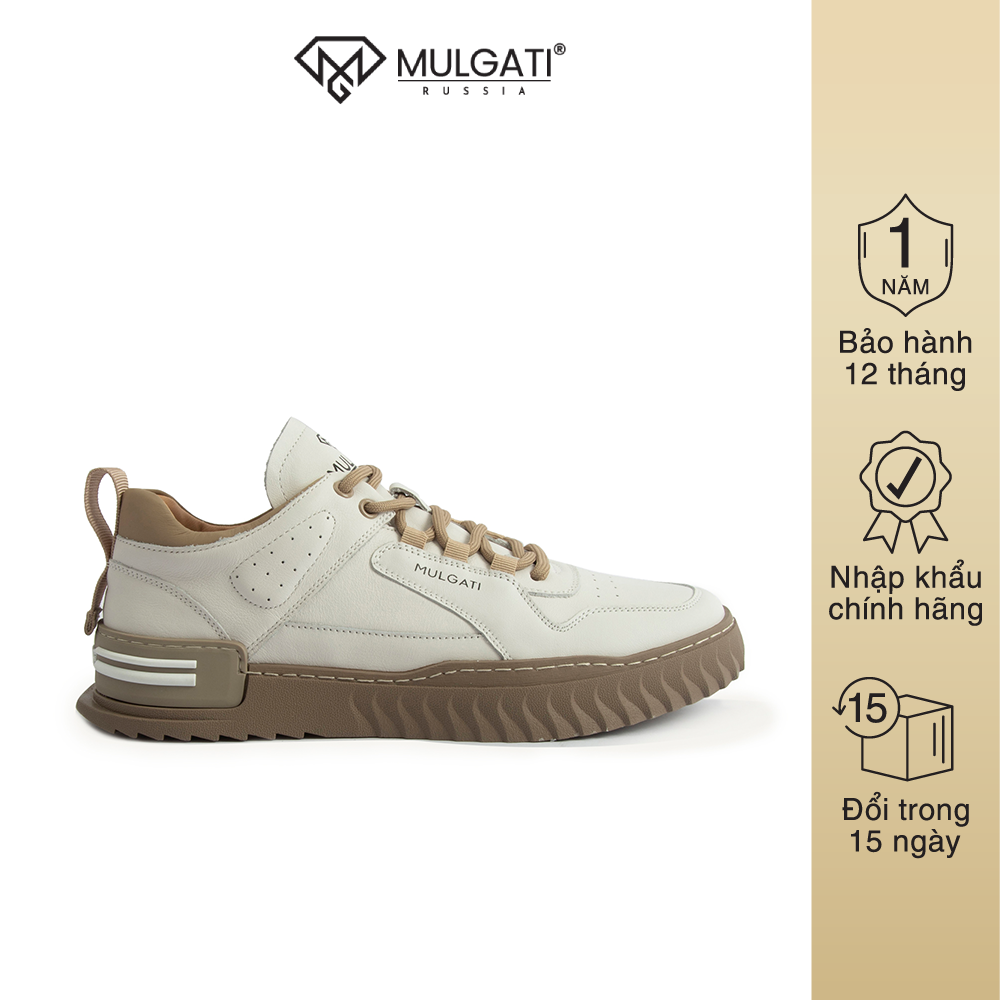 Giày thể thao nam mulgati leather sneaker đế cao su - 22603