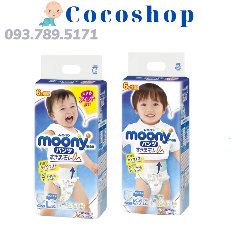Tã quần/ tã dán moony size nb90/ s84/ m64/ l54/ m58/ l44/ xl38/ xxl26