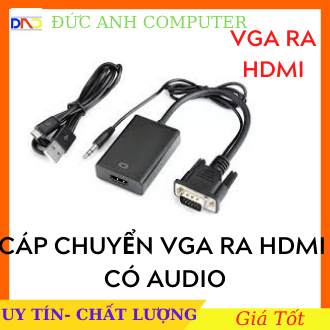 Cáp chuyển đổi tín hiệu từ VGA sang HDMI có âm thanh + Cáp Micro USB cấp nguồn, thiết bị truyền tín hiệu từ máy tính bàn,laptop,tivi box ra tivi,máy chiếu,màn hình máy tính