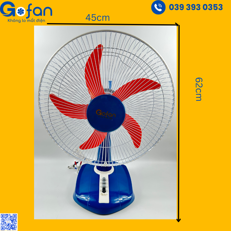 Quạt bàn b3 kẹp bình ắc quy dc 12v