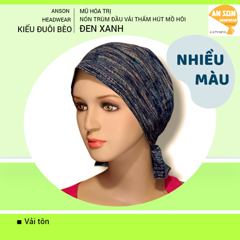 Nón vải cho bệnh nhân ung thư nón trùm đầu nón ung thư kiểu đuôi bèo / chemo hat / cancer hat / nón trùm đầu / mũ vải