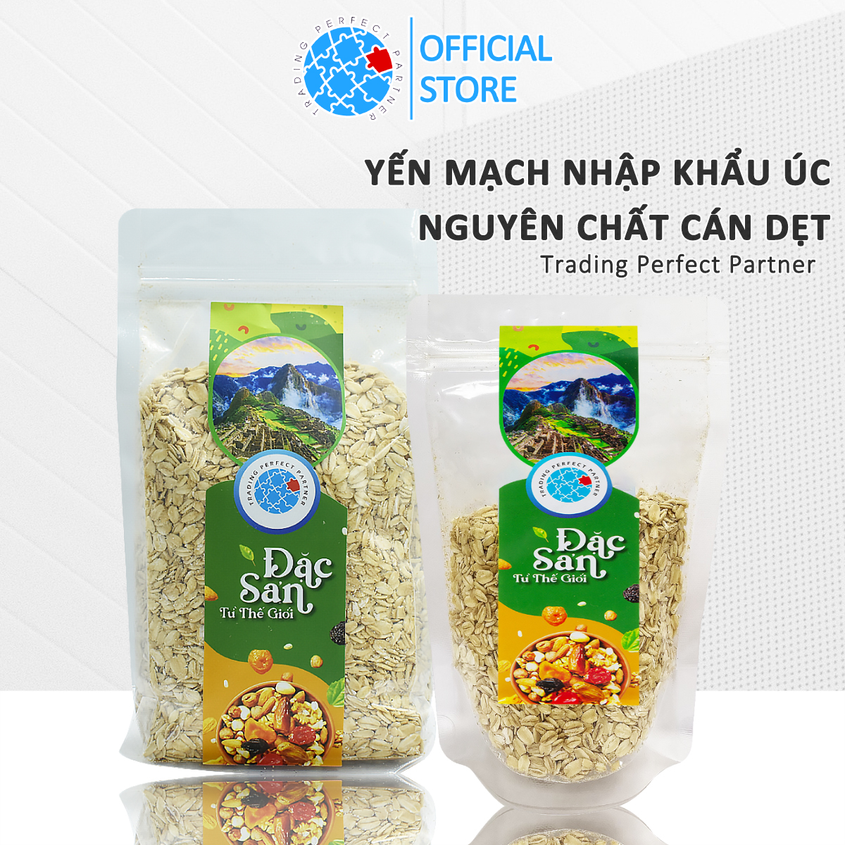 Combo 2 túi Yến Mạch Cán Dẹt (Cán Mỏng) Nguyên Chất Nhập Khẩu Úc 500G Trading Perfect Partner ngũ cốc tác dụng giảm cân