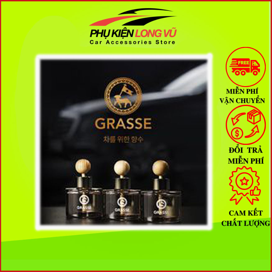 Nước hoa ô tô Hàn Quốc 100% tinh dầu tự nhiên - Grasse - Mùi hương mới