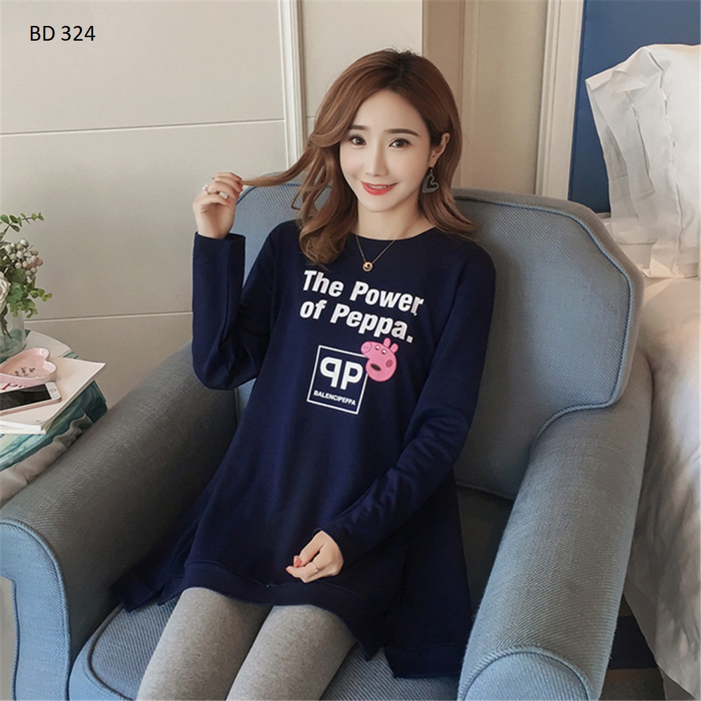 Bộ đồ bầu thun cotton dễ thương BD234