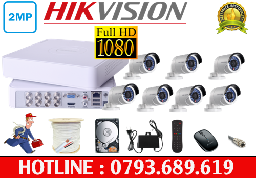 TRỌN BỘ 7 CAMERA HIKVISION FULL HD 2.0MP