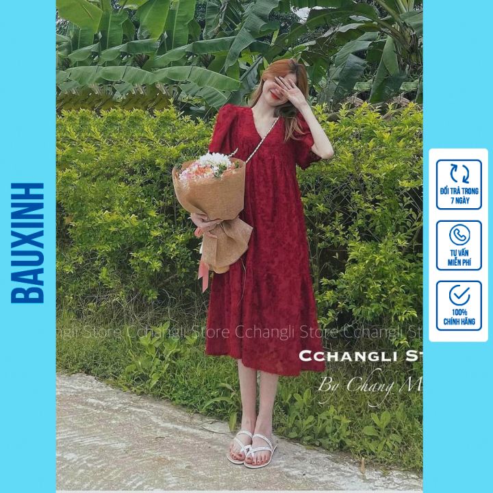 Đầm Bầu, Váy Bầu Công Sở Mẫu Mớ-Váy bầu dáng suông với thiết kế xinh xắn dễ thương mặc đi làm đi chơi