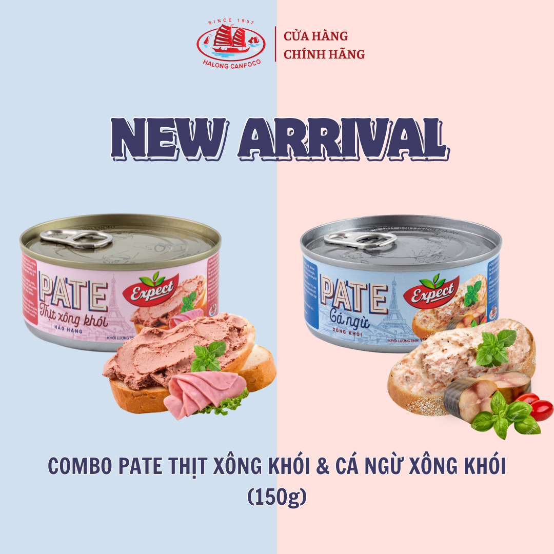 Combo pate thịt xông khói và pate cá ngừ xông khói 150g - đồ hạ long canfoco
