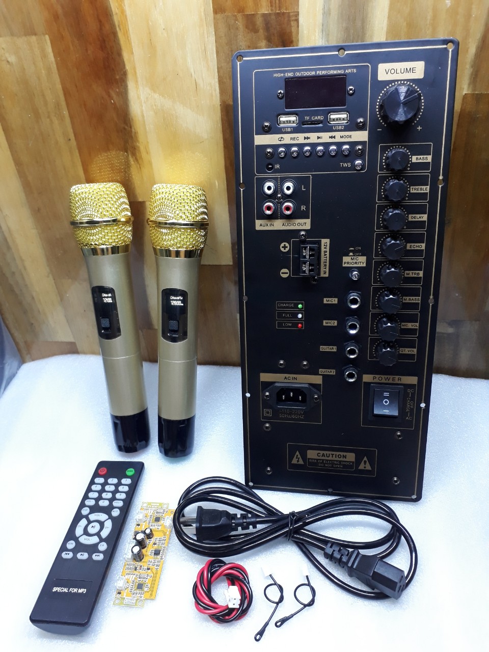 Combo công suất loa kẹo kéo liền micro-Bo loa kẹo kéo 3 tất 4 tất giá rẻ -Mạch loa kẹo kéo rẻ -bo loa kéo 2 kênh rẻ