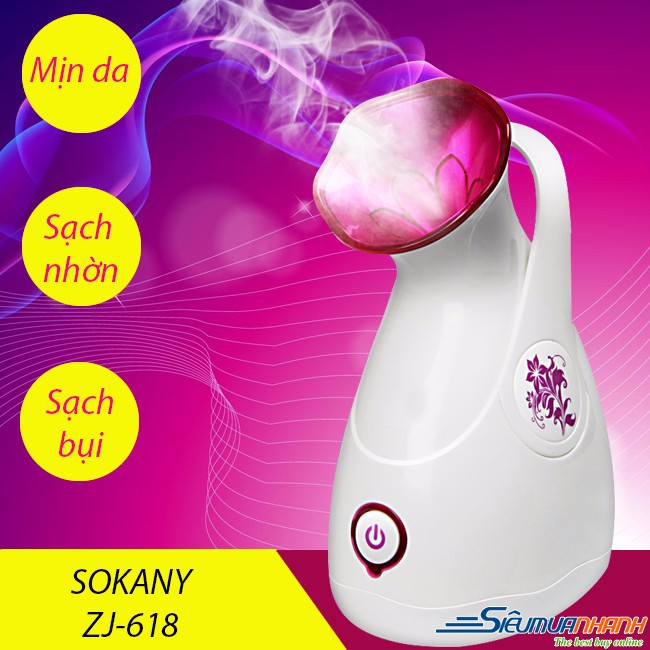 [HCM]Máy Xông Hơi Mặt Nóng Lạnh - Máy Xông Hơi Mặt Sokany ZJ-608 Hàn Quốc Chính Hãng Làm Sạch Da Chăm Sóc Sắc Đẹp Bảo Hành 12 Tháng