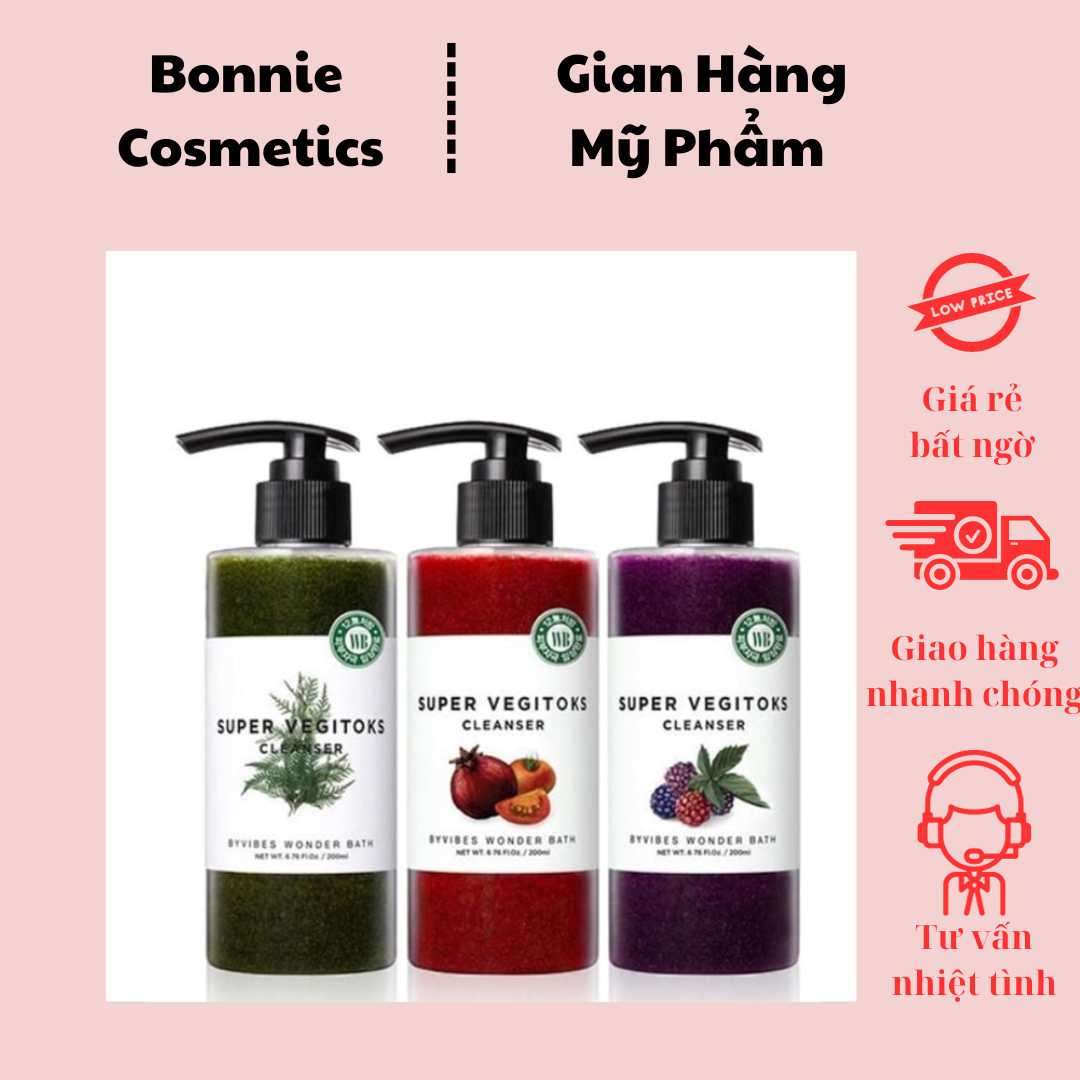 Sữa rửa mặt rau củ thải độc wonder bath super vegitoks cleanser 300ml hàn quốc