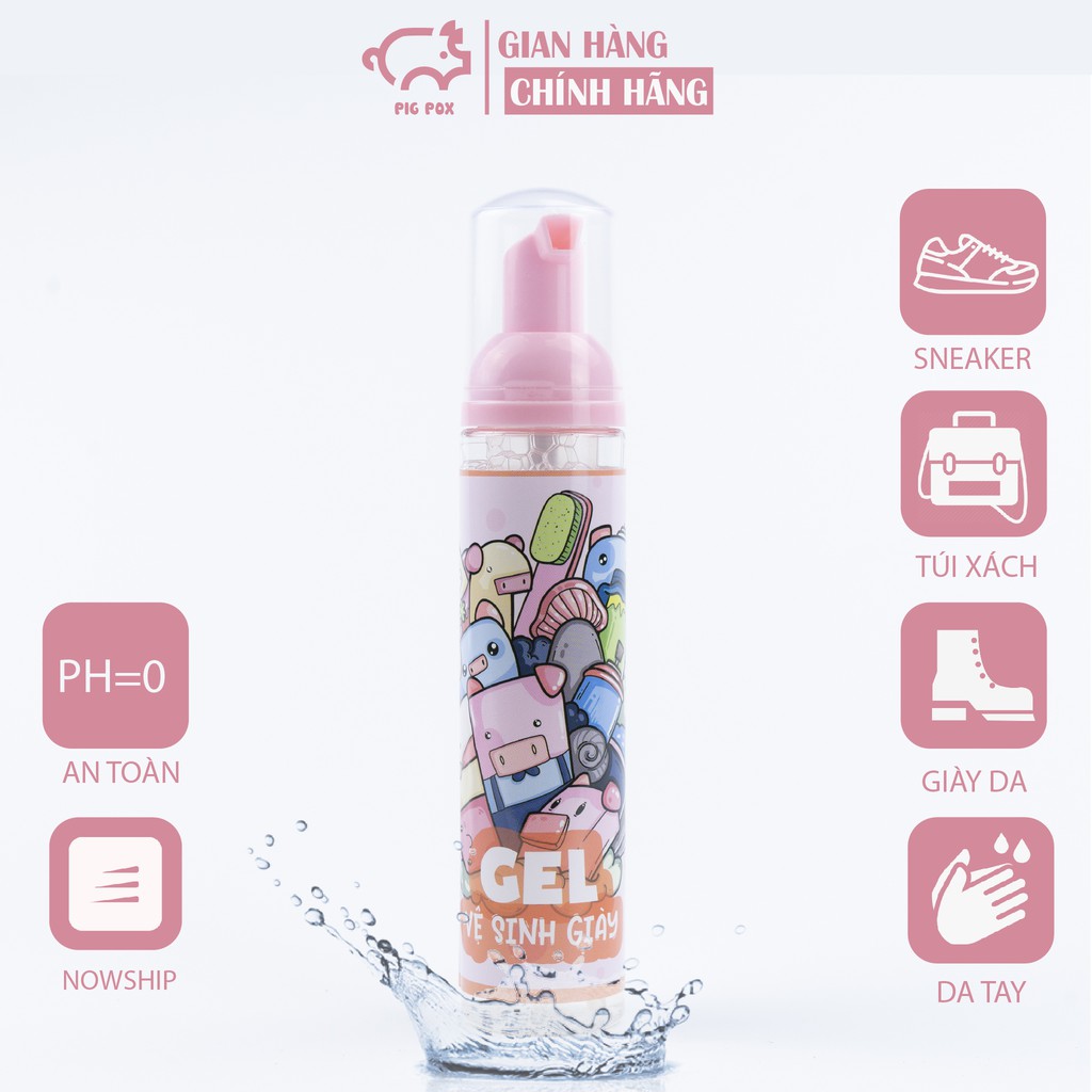 Chai xịt vệ sinh giày pigpox dạng gel bọt 100ml