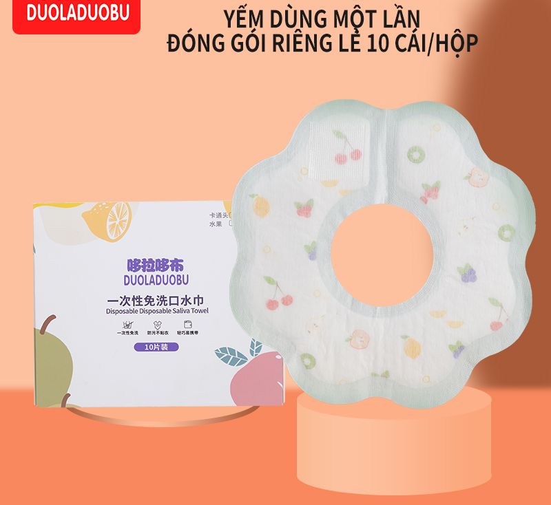 Yếm chống nước cho bé dùng một lần Khăn nước bọt dùng một lần Yếm dùng một lần Yếm 10 cái đóng hộp