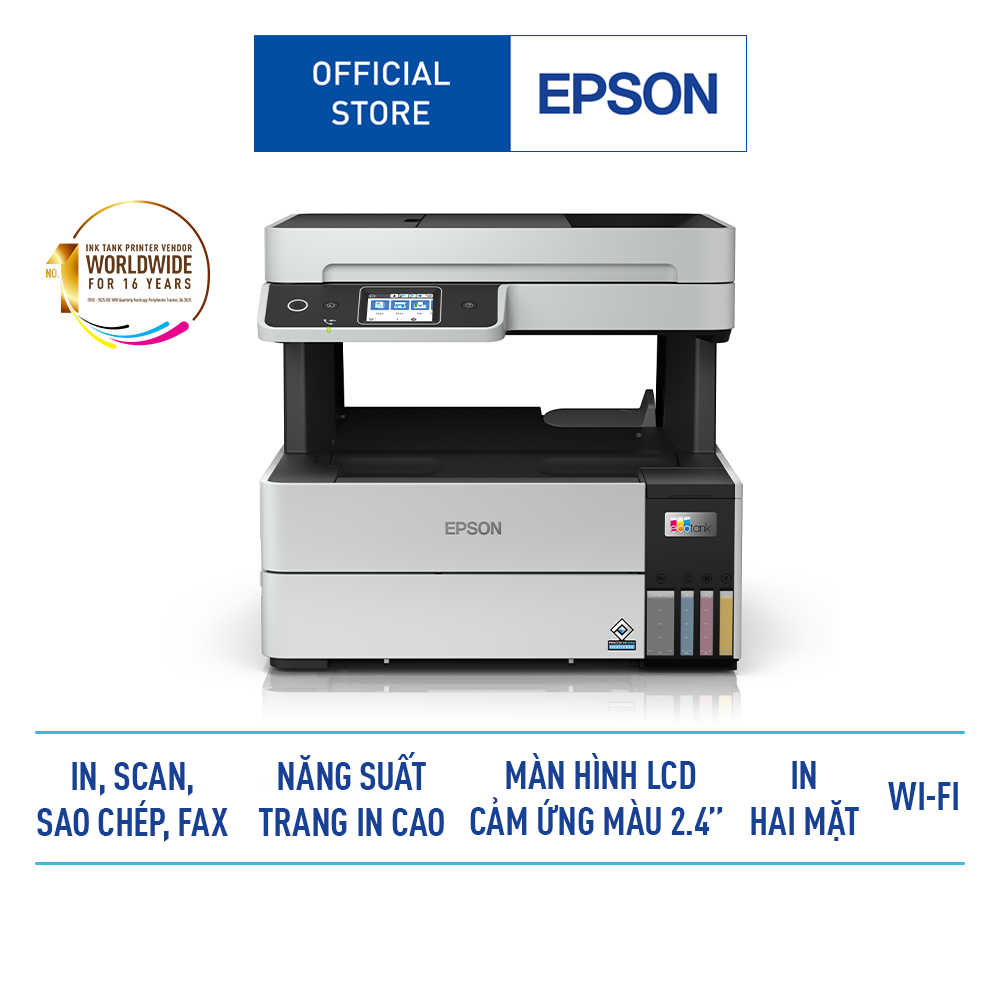 Máy In Phun Màu Epson L6490 Tối Ưu Tốc Độ In Và Quy Trình Nạp Mực