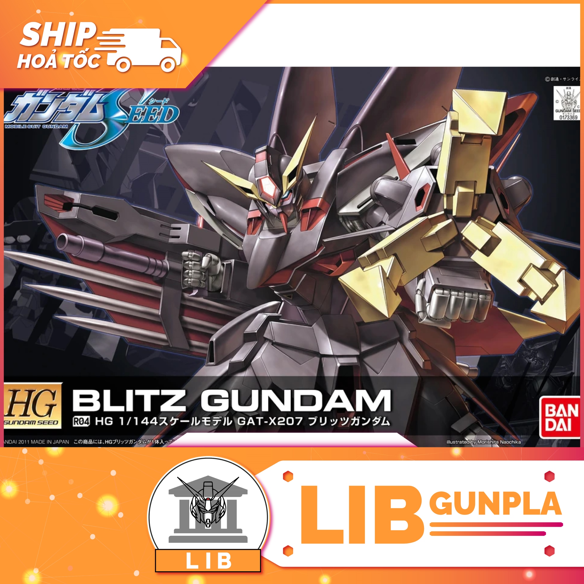 Đồ chơi mô hình lắp ráp gundam bandai hg seed 1/144 gundam seed - r04 blitz gundam
