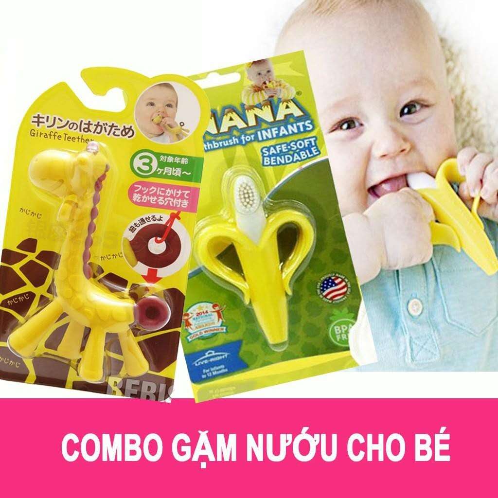Combo gặm nướu gặm nướu hươu và gặm nướu chuối cho bé