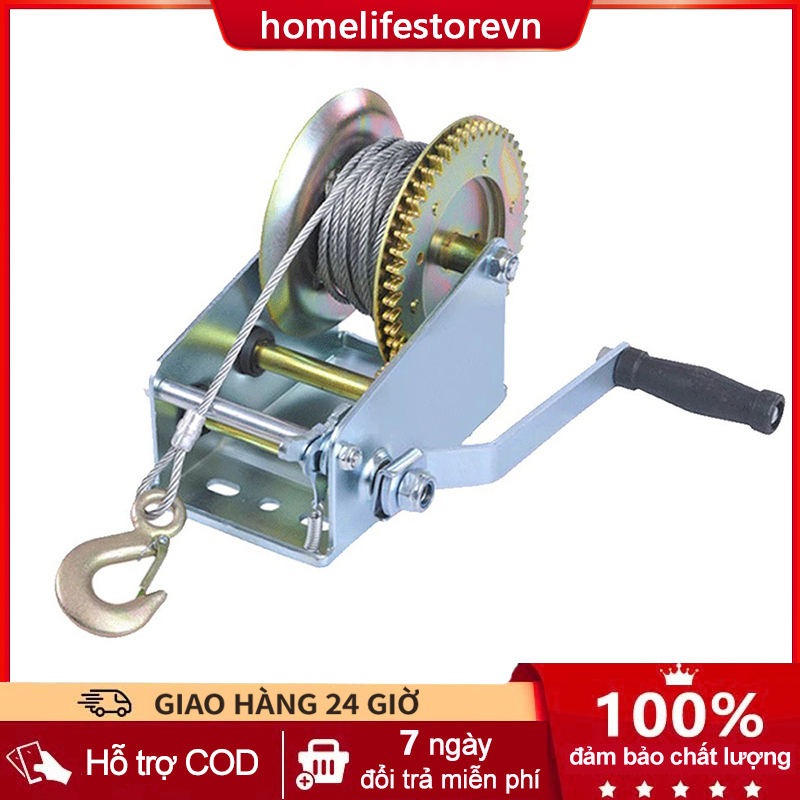 Tời tay cho tải trọng lớn cực kỳ chắc chắn với móc và dây 10 m