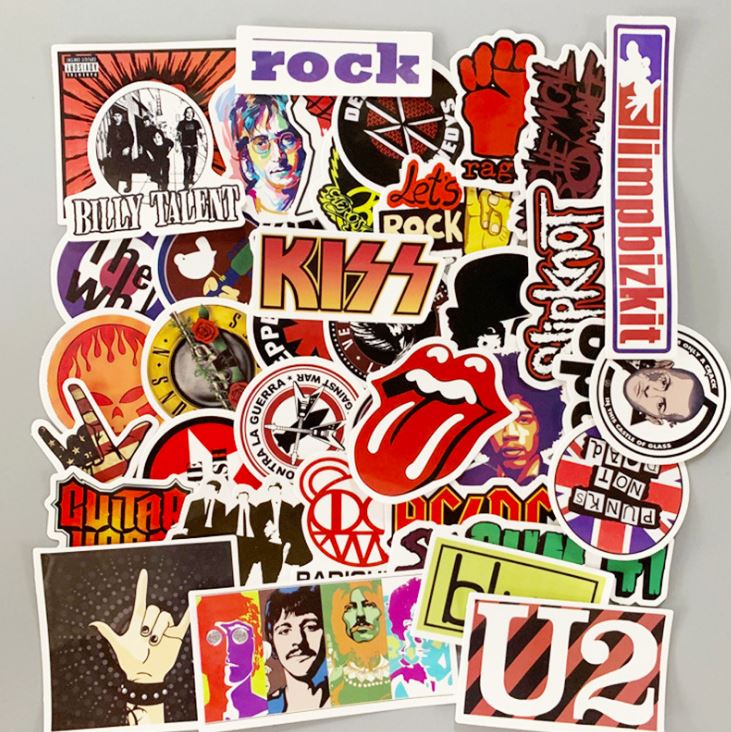 [HCM]Bộ Sticker PHONG CÁCH ROCK decal hình dán chống nước trang trí xe laptop nón bảo hiểm vali #177