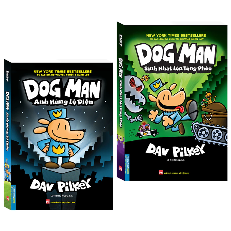 Sách - Combo 2c DOG MAN anh hùng lộ diện + sinh nhật lộn tùng phèo (T1 và T2)