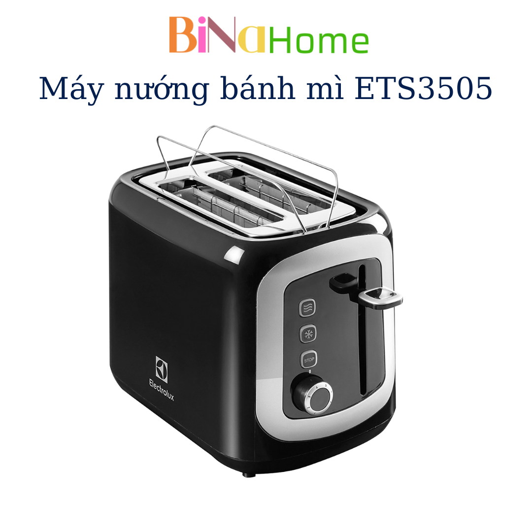 Máy nướng bánh mì electrolux ets3505 màu đen binahome