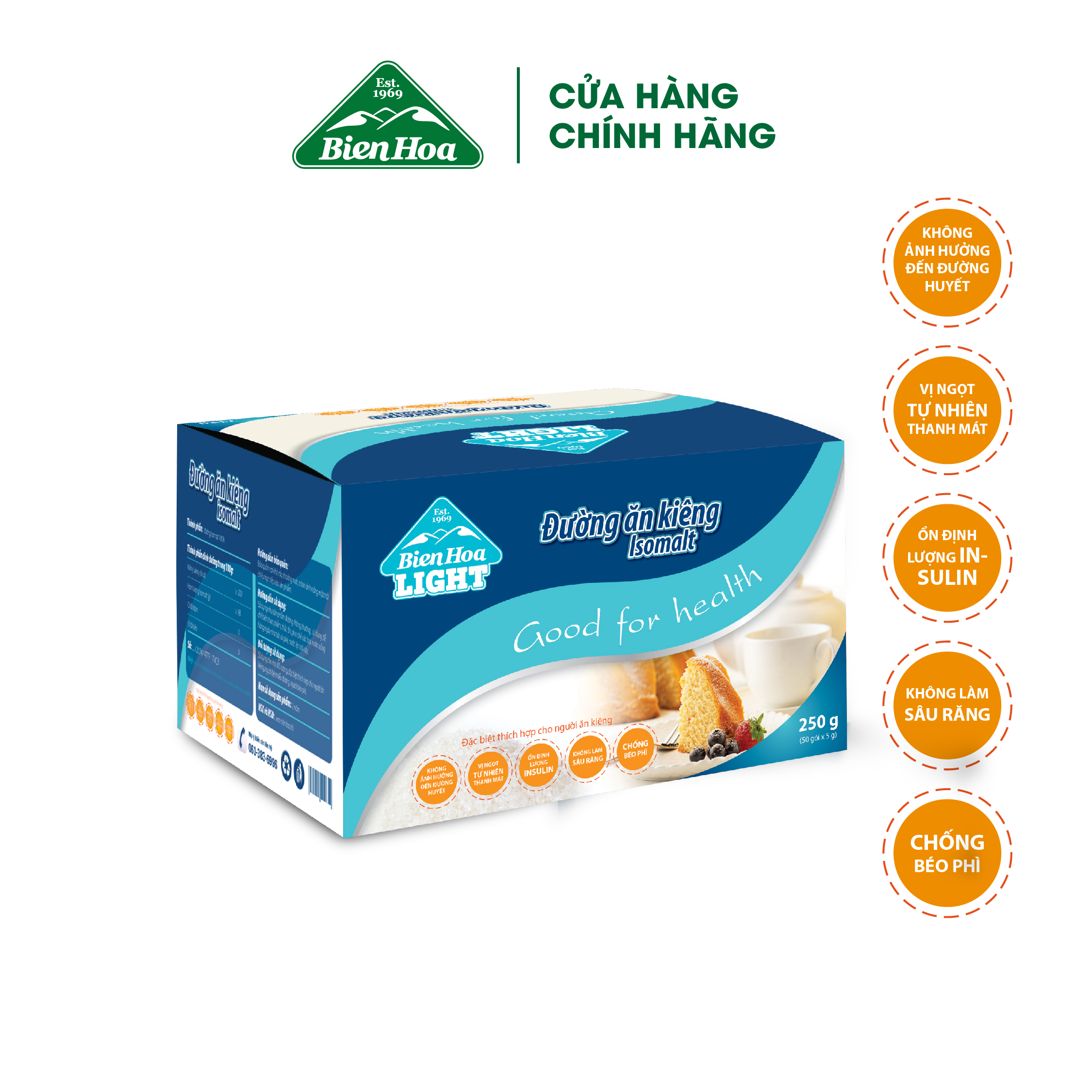 Đường ăn kiêng Biên Hòa Isomalt 5g /hộp