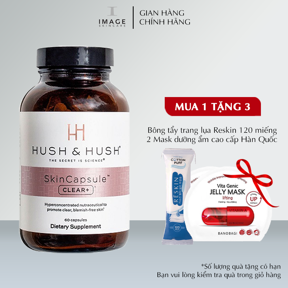Viên uống ngăn ngừa mụn Image Hush & Hush Skincapsule Clear+ 60 viên - Image Skincare Official Store