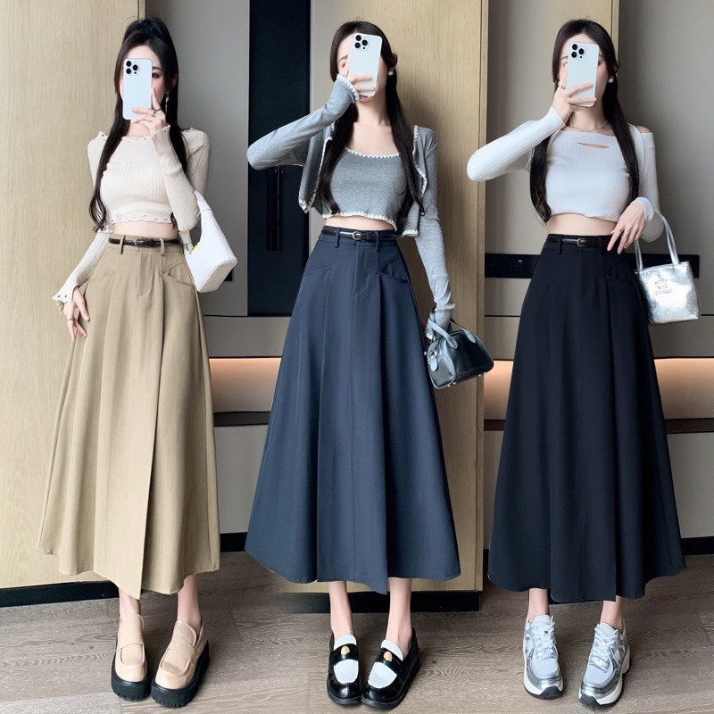 Chân váy xòe dáng dài phong cách Hàn Quốc basic MP188