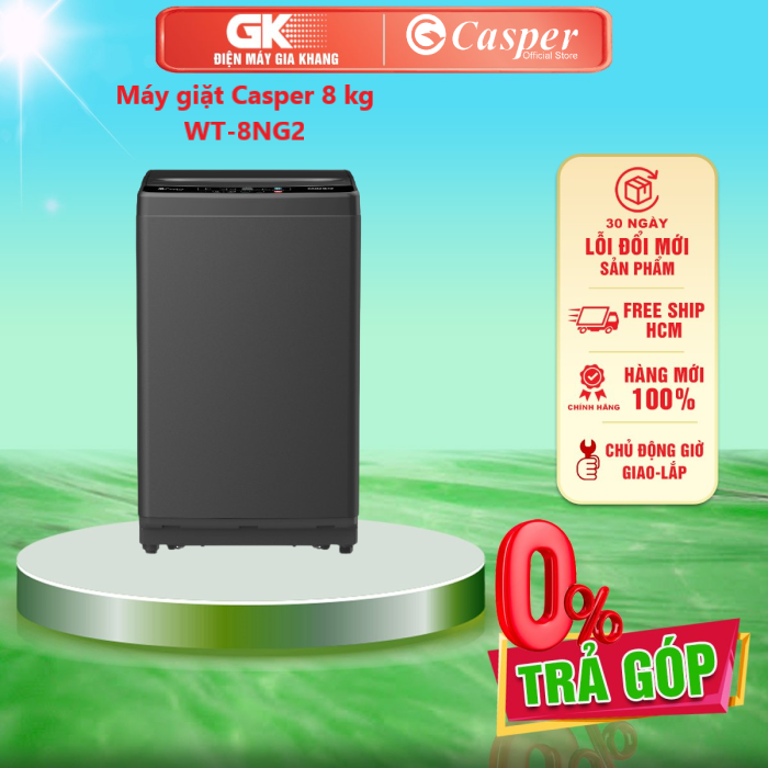 Máy giặt Casper 8 kg WT-8NG2 - Hệ thống suy luận ảo Fuzzy Logic Chế độ làm sạch lồng giặt