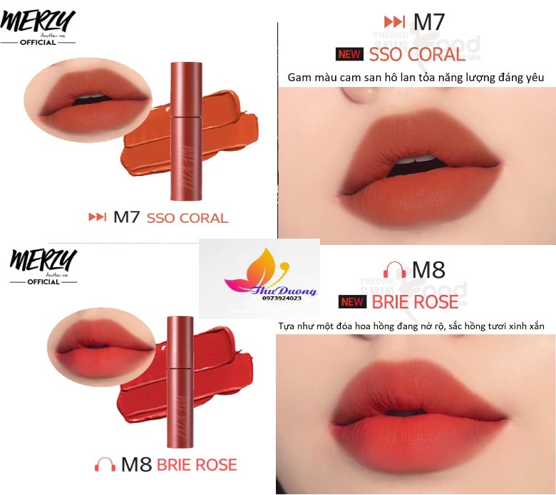 ( Sẵn M7 M8) Son kem Merzy Bite The Beat Mellow Tint 2019