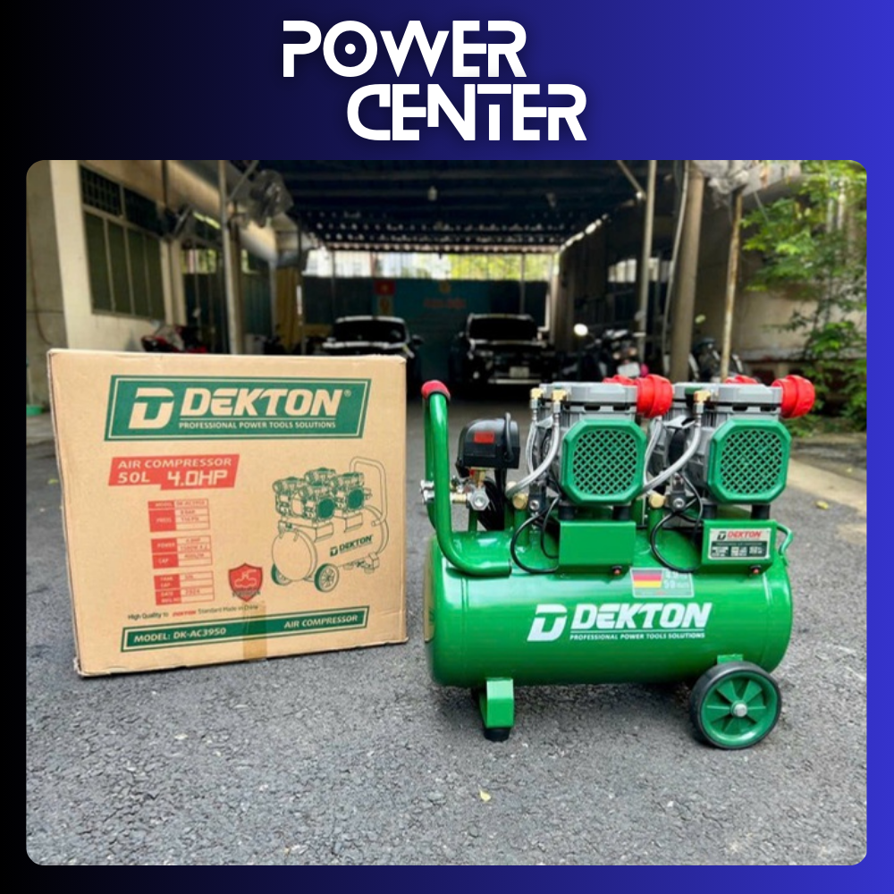 MÁY NÉN KHÍ KHÔNG DẦU 50 LÍT /4.0HP DEKTON DK-AC3950 - ĐỒNG HỒ KIM LOẠI, MOTOR DÂY ĐỒNG - HÀNG CHÍNH HÃNG