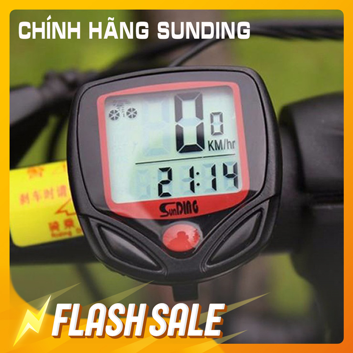 Đồng hồ đo tốc độ xe đạp thể thao có dây Sunding, công tơ mét chống nước, đo km chính xác