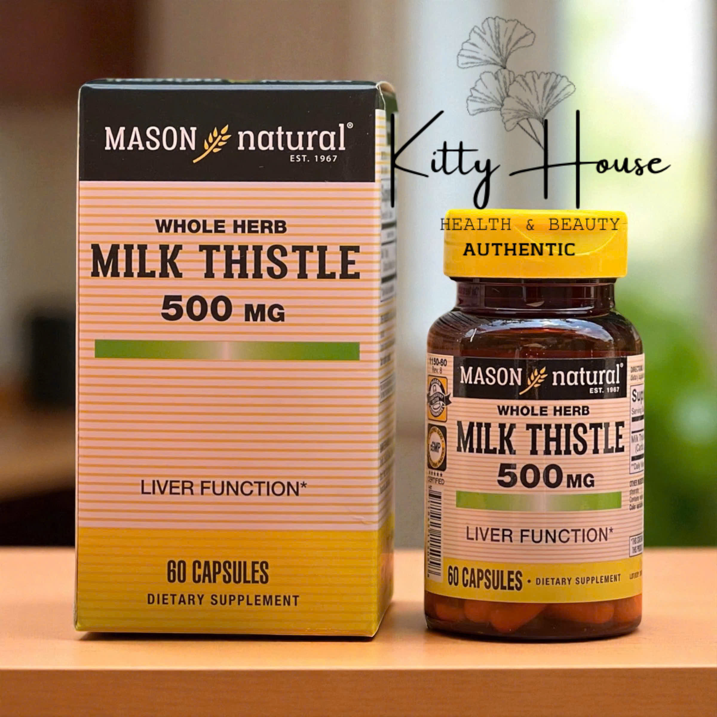Mason Natural Milk Thistle 500Mg Liver Detoxification and Liver Tonic Pills, Bottle of 60 Pills