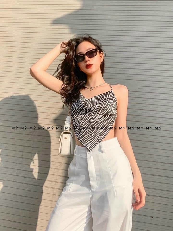 Áo 2 dây kiểu yếm cột nơ sau lưng phong cách sexy 1121A39B1
