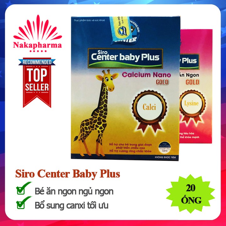 Siro Center Baby Plus Calcium Nano Gold và Ăn Ngon Gold - Bé ăn ngon, ngủ khỏe