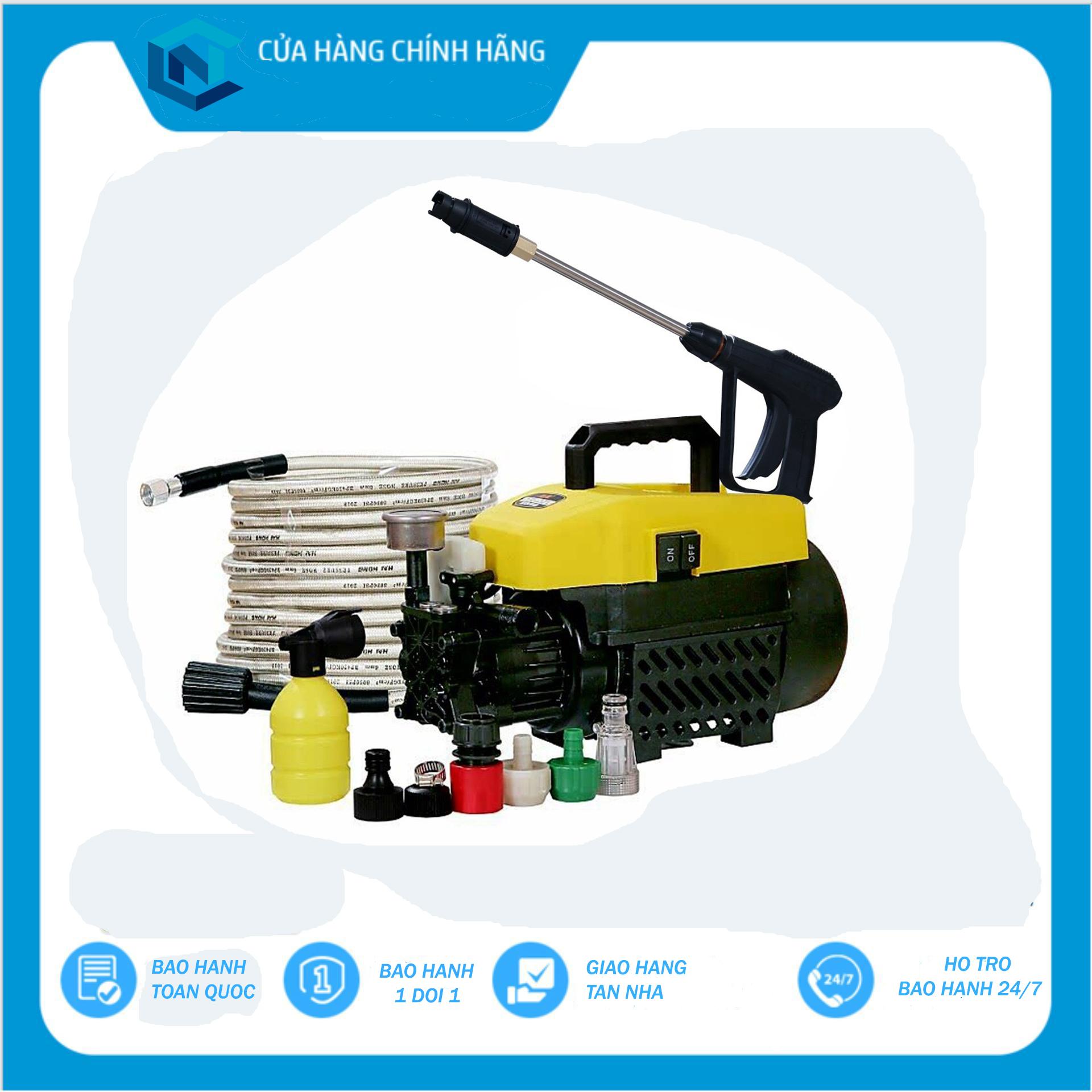 Máy Bơm Xịt Rửa Xe Vệ Sinh Nhà Cửa Áp Lực Cao Công Nghệ Cảm Ứng Từ Lõi Đồng Sakura 1800w