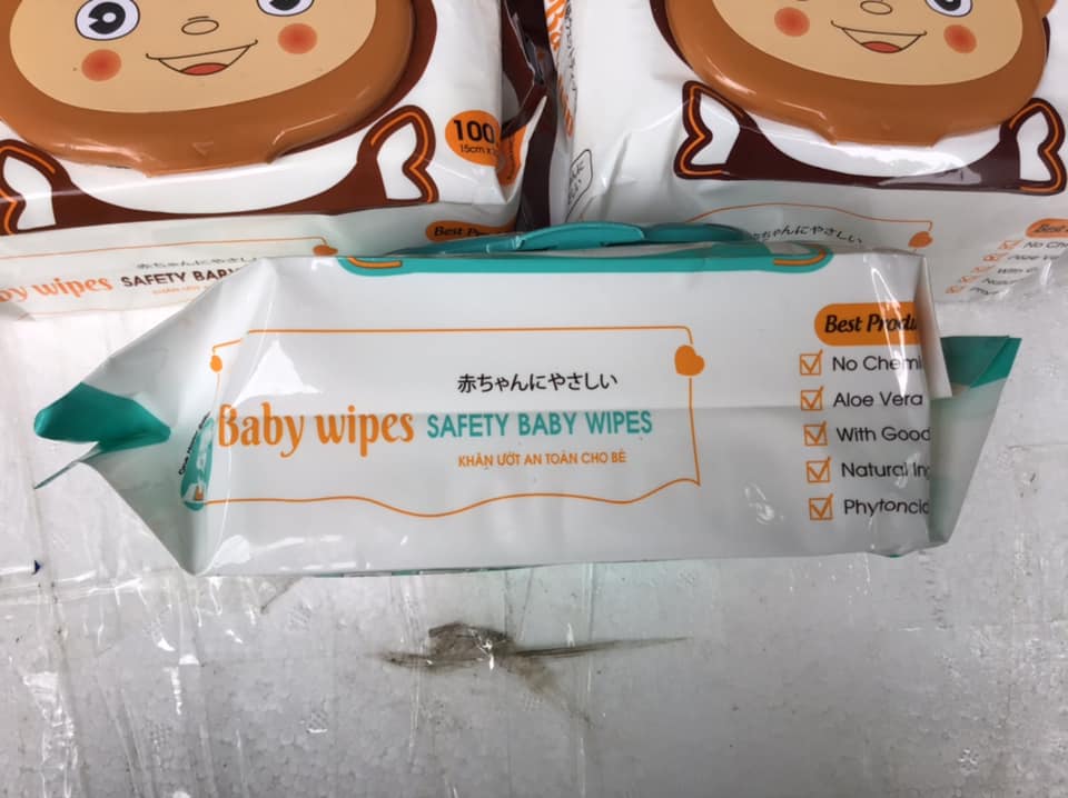 Combo 3 bịch khăn ướt Baby wipes 100 tờ