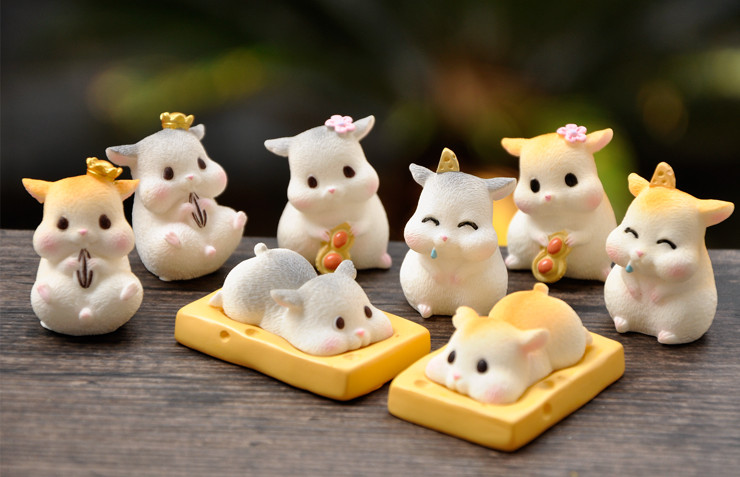 Mô hình Chuột Hamster dễ thương trang trí tiểu cảnh, sen đá, chậu cây, bể cá, thủy sinh, terrarium, bánh kem
