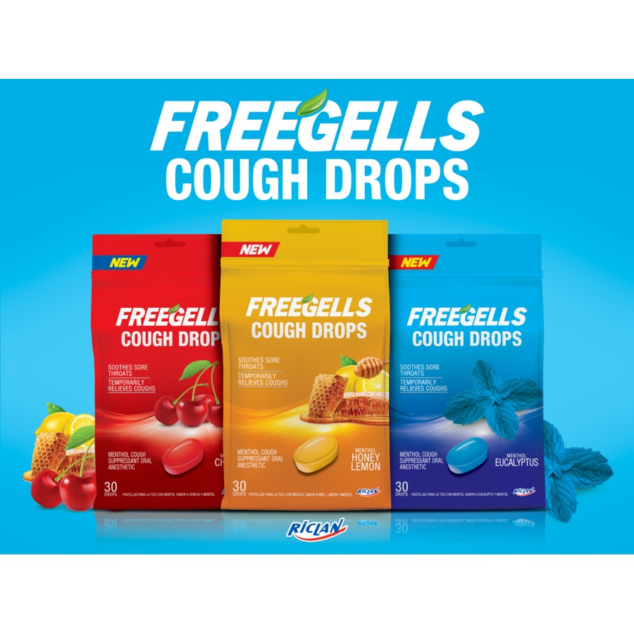 Set 2 bịch kẹo ho date 2025 Freegells Cough Drops - EDS Mart