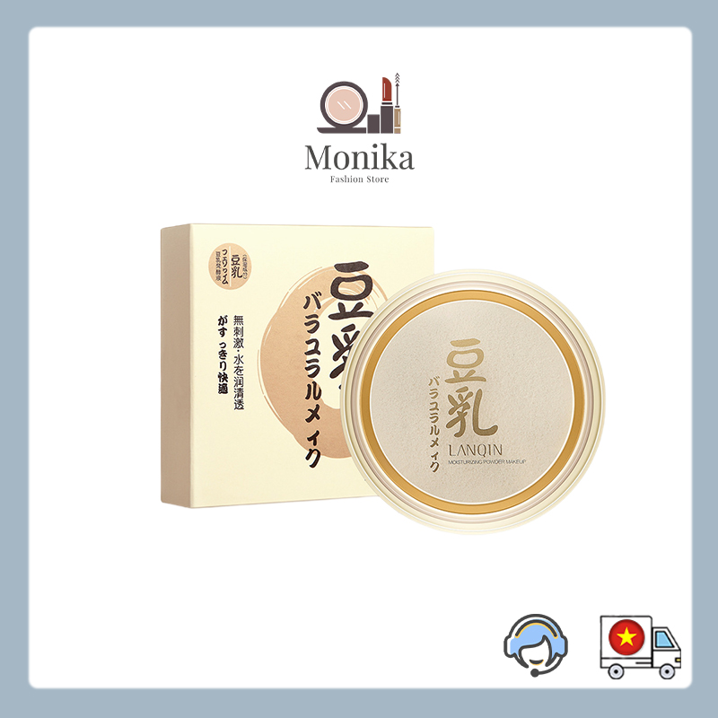 LANGIN Nhật Bản Phấn phủ 10g lỗ chân lông vô hình, nhẹ nhàng, che khuyết điểm, kiểm soát dầu, trang điểm lâu dài