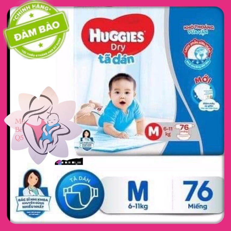 **KÈM MÃ GIẢM**SALE TRI ÂN**TÃ DÁN HUGGIES SIZE M76 MIẾNG
