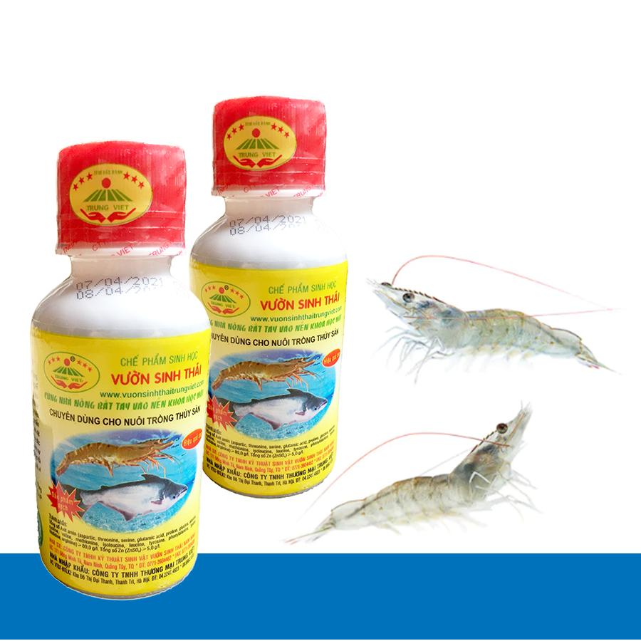 2 chai Chế phẩm sinh học Vườn Sinh Thái dùng cho Thủy Sản. Vi sinh NANO giúp Tôm, Cá, Ếch nở ruột, chắc thịt, lớn nhanh, ít bệnh
