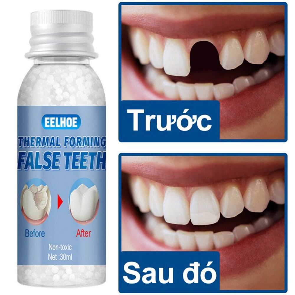 Efero gel đặc làm đầy răng giả gel đặc tạo nhiệt bộ dụng cụ sửa chữa nha khoa tạm thời dụng cụ nha khoa mỹ phẩm keo dán răng giả sửa chữa khe hở và răng giả gel làm đầy răng giả nhựa 30ml