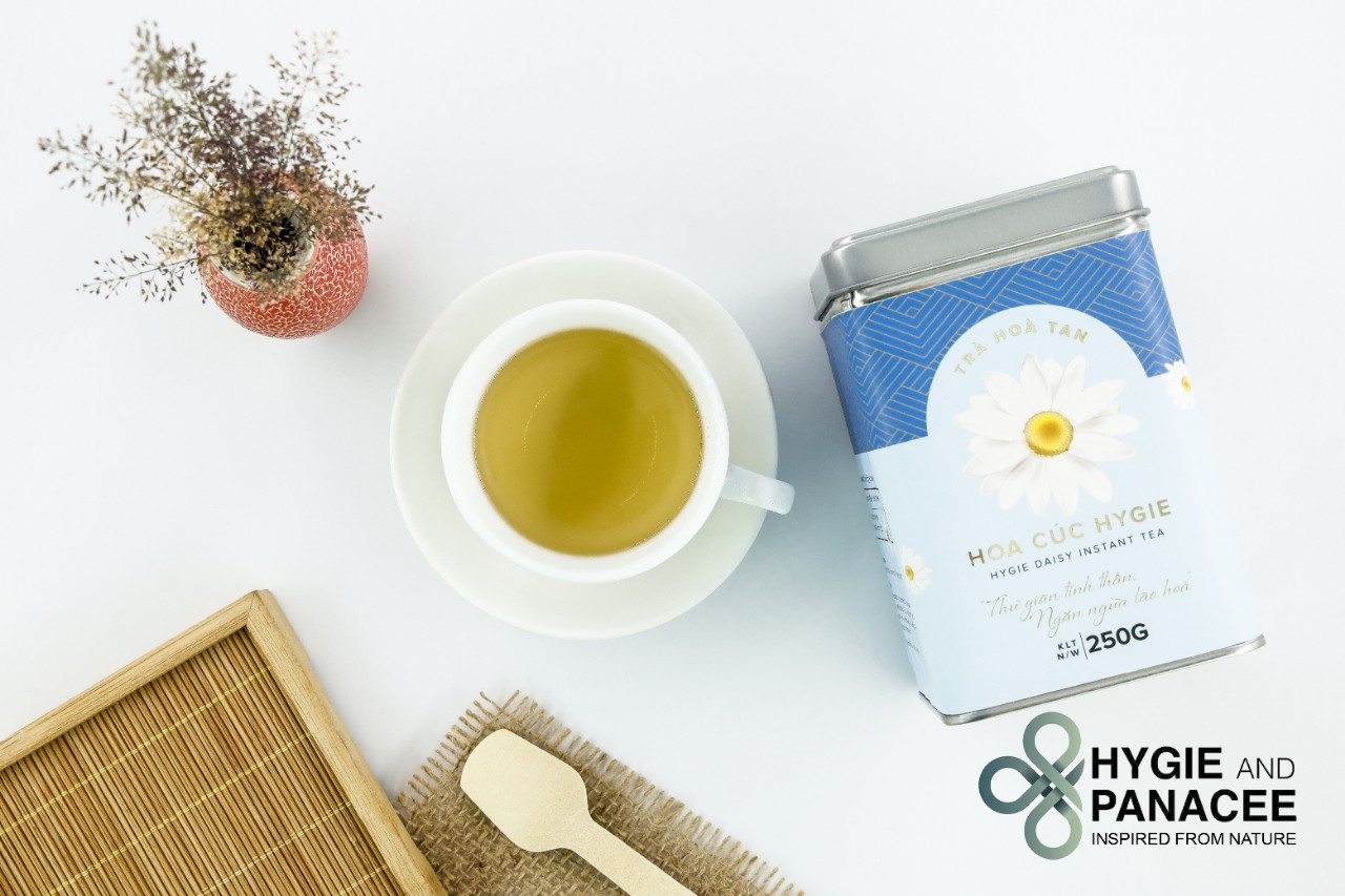 Trà Hoa Cúc Hygie, Trà Hoa Cúc trà thảo mộc hòa Tan, giúp giảm đau đầu, đau nửa đầu, chống suy nhược thần kinh, thanh nhiệt......